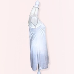 Vintage Cabernet Ivory Slip Dress – Size Medium, 1970s Shimmer Satin Lingerie