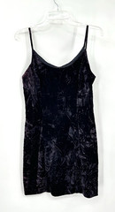 vintage Y2K 90s RAMPAGE mini dress MEDIUM crushed velvet eggplant grunge emo