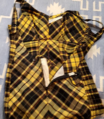 1950s Jantzen One-Piece Plaid Swimsuit; low back w/ adjustable strap length