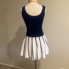 Vintage Hampton Court Tennis Pickleball Dress Mini Blue White Stripe fits XS S