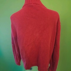 Wish for Joy Christmas Sweater Womens XL (18) Red Full Zip Embroidery Snowmen
