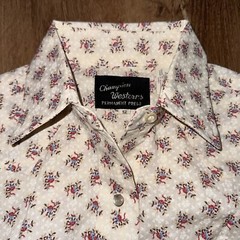 Vtg 70s Pearl Snap Shirt Champion Western Rockabilly Disco Cowgirl NOS Womens 12