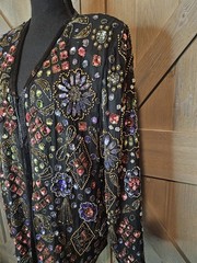 Vintage Beaded Drama Slik Beaded Blouse sz Large