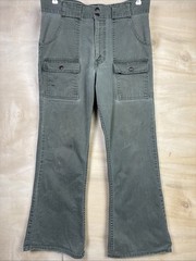 Vintage 70s Levi’s Big E White Tab Flared Front Pocket Bush Pants 32 x 28