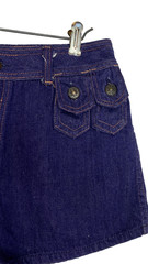 Vintage 1970s blue denim shorts S M hot pants jean dark cotton mid rise