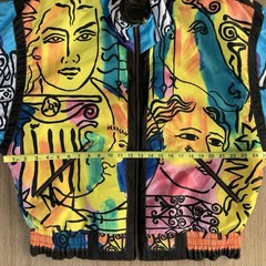 Vintage Jacket Giacca Sport Picasso-style multicolor abstract print Zipper Sz L