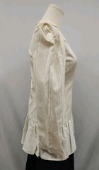 80s Vintage Moire Dress Taffeta Black White Peplum Drop Waist Maxi Button Back S
