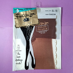 Fruit of the Loom seamless stretch nylon stockings Shadow vintage 1960s 8.5-9 S
