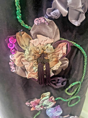 Vintage Purple Cotton Velvet Embroidered Sequined Dress by A.M.I.