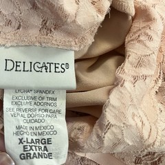 Delicates Vintage Full Slip Nightgown Peachy Pink Womens XL Lace Bodice