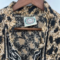 Vintage Sugar Street Leopard Print Tapestry Button Front Jacket OS whimsical
