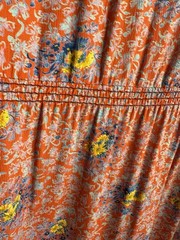 VTG Jane Schaffhausen Belle France Size 10 Floral Cottage Dress Red/Orange