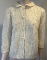 1960s Wool Mohair Cardigan Knit Button Down Sweater Peck and Peck Fifth Ave Vtg