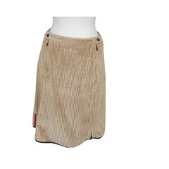 Vintage PRADA Sport Lines Rossa Skirt Beige Tan Corduroy A Line Knee Length