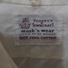 Penneys Towncraft White Pima Cotton Button Down Shirt, Vintage Woman’s Size 15.5