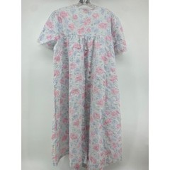 Vintage Carriage Court Floral Lace Nightgown Robe Pastel Pink Blue Seersucker