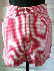 90’s No. 4 EXPRESS JEANS Red Check Old School Shorts 5 / 6