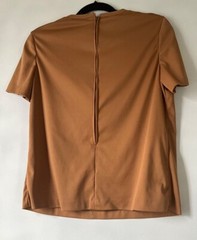 Sweet little VTG handmade SS women’s tee. No tags 1960s-70s (?) zips at neck.