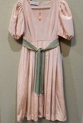 Morton Myles Neiman Marcus Peachy Pink Dress Belt Vtg 80s USA Sz 8 Union Made