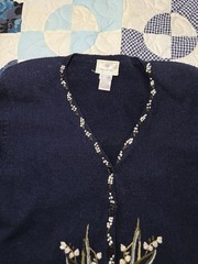 Vintage 1996 Susan Bristol Hand Embroidered Short Sleeve Button Down Blouse