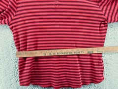 Y2K Faded Glory Women’s Size L Cotton Spandex Blend Red Striped Long Sleeve Top