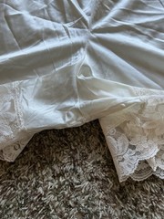 Vintage Lorraine Ivory Lace Sheer Silky Nylon Short Sissy Bloomers Large
