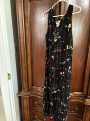 VINTAGE! Womens 80s DRESS Nina PICCALINO floral HEART MAXI cottage core