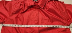 Vintage 80s Paris Sport Club Red Belted Long Nylon Trench Coat Women’s 7/8 M
