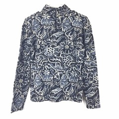 Vintage 80s Adrienne Vittadini Sz M Mock turtleneck sweater Floral lampo Zipper