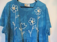 Copa Cabana Vintage Tie Dye Crochet Flower Dress No Size Tag Fits Like A 2X
