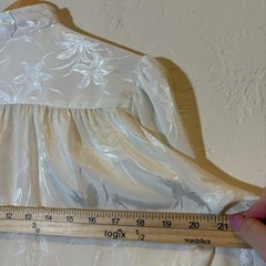 Vintage Lloyd Williams Ivory Satin Floral Blouse High Neck Romantic Size 4