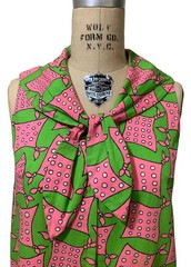 Late 60s/Early 70s Vintage Women’s Scarf Print Miss Bergdorf Trapeze Dress Sz S