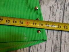VTG GOGO SHORTS MOD BRIGHT GREEN SNAP FRONT TEXTURED POLY 60’s 70’s WOMENS 9 10