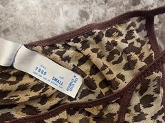 MARILYN MONROE by WARNER’S SMALL LEOPARD CHEETAH MESH RARE VINTAGE STRING BIKINI