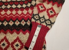 Vtg Nordstrom Sweater Red & Green Knit Shetland Wool Long Sleeve Pullover- XL