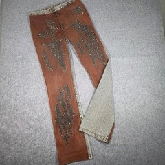 Vintage Jeans Two Tone Acid Wash Beaded Embellished 10 Bootcut Y2K 90’s Grunge