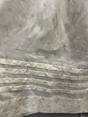 1900 Antique Yellow Cotton Circular Print Day Skirt