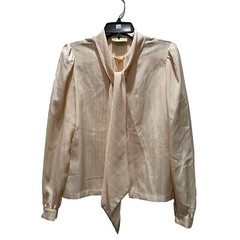 Collegian CA Tie Blouse Sz9-10Secretary, Long Sleeve VTG 80s retro Boho library