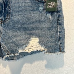 NWT Wild Fable Lace Inset Hem Distressed Denim Shorts Women’s Size 4