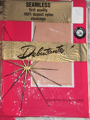 Vintage Nylon stockings Size 9 A6 900 DEBUTANTE CINNA-GLO BEIGE Never worn LOT