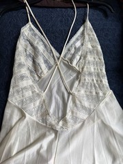 Vintage Lily Of France Ivory Lace Nylon Elegant Nightgown Size Medium