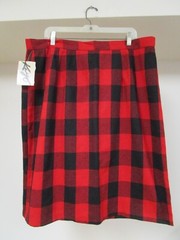 Vintage Kayo California Buffalo Plaid Button Skirt Size 38 Wool Blend