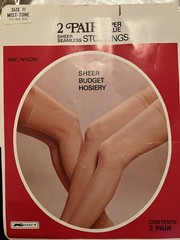 Vintage Stockings ( 2 Pairs ) Sheer Seamless Size 11 Mist-Tone Reinforced Toes