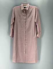 Vintage Schrader Sport Petite Shirt Dress Light Pink Size 12P Long Sleeve 80s