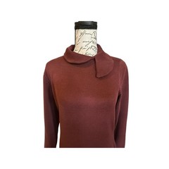 EUC VTG Peruvian Connection Maroon 100% Pima Cotton Sweater Dress Size M Preppy