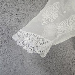 Antique 1900s 10s 20s Embroidered Cotton Lace Lawn Tea Under Dress XXS/XS READ