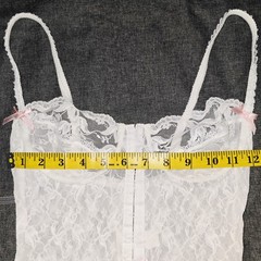 E. Bole White Lace Teddy Dress Angelcore Coquette Romantic Bridal M Vintage New
