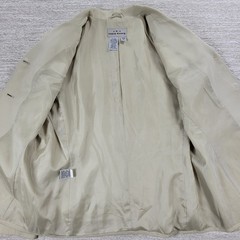 VTG AKA Eddie Bauer Silk Blend Jacket 10 Womens Cream Tan Lined Preppy Academia