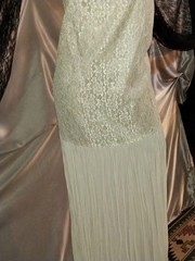 VTG Satin Lace Drop Waist Flapper Maxi Dress Roaring 20s styL 50 ETHEL CANE ESQU