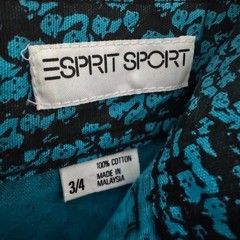 80s vtg ESPRIT SPORT All Over Print AUDIENCE Graphic Jean Skirt DENIM Pencil Blu